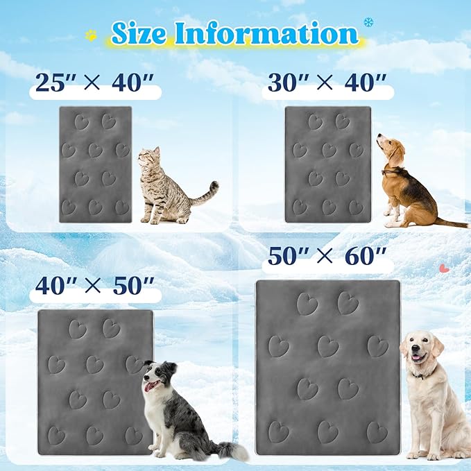 Cooling Blanket for Dogs, Lightweight & Durable Dog Cooling Mat, Q-MAX>0.45 Soft Breathable Pets Comforter for Couch, Bed & Car Essential - Dark Grey 30x40 Inches-PawvioPets