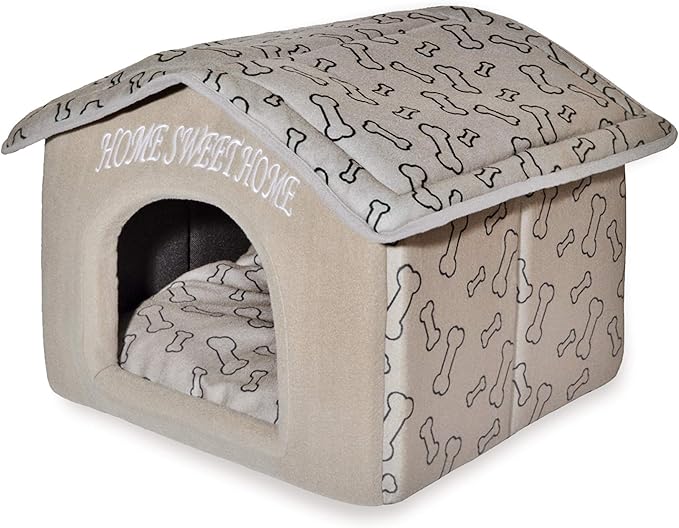 Best Pet Supplies Portable Indoor Pet House – Perfect for Cats & Small Dogs, Easy To Assemble – Brown-PawvioPets