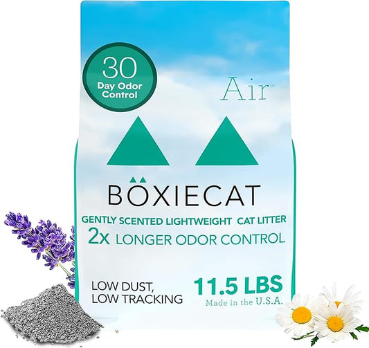 Boxie Gently Scented Cat Litter, Lightweight 30-Day Odor Control, Clumping, 11.5lb-PawvioPets