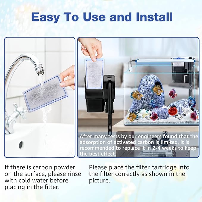 9 Count Assembled Medium Filter Cartridges Compatible with Tetra Whisper Bio-Bag Filters 10i PF10 Reptofilter 90 GPH Medium Replacement Filter Cartridges for Whisper Filter & Aquariums-PawvioPets