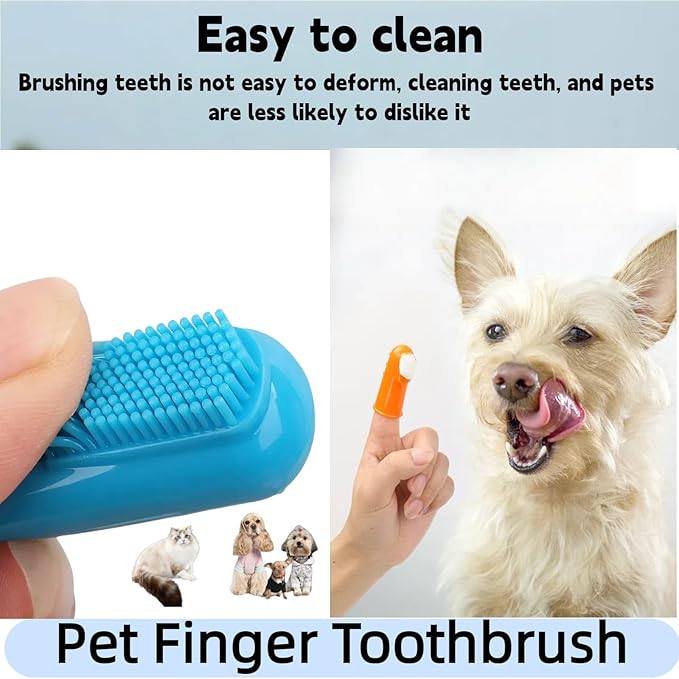 4 Pack Pet Tooth Brushing Kit – Extra Soft Finger Toothbrushes for Cats & Dogs Gentle Plaque & Tartar Removal, Freshens Breath Pain-Free Teeth Cleaning for Small to Large Pets-PawvioPets