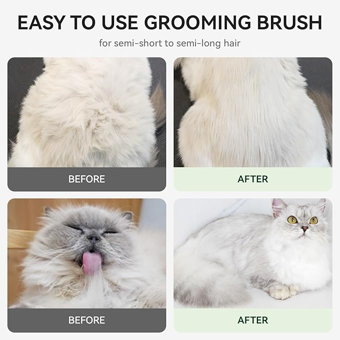 Aumuca Cat Brush for Shedding, Cat Brushes for Indoor Cats, Horses Grooming Deshedding Brush for Dog Kitten Horse Massage Removes Loose Fur, Forest Green-PawvioPets