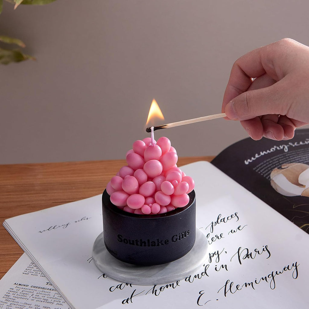 Pink Moonstones Succulent Scented Candle