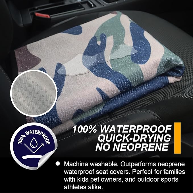 Back Seat Cover for Car Trucks Van SUV,Waterproof Rear Bench Towel Seat Covers for Dogs and Kids,Automotive Backseat Protector (Camouflage)-PawvioPets