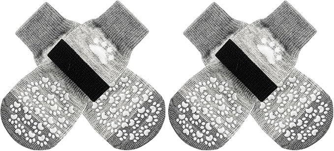 EXPAWLORER Anti Slip Dog Socks to Prevent Licking Paws, Dog Shoes for Hot Pavement, Dog Booties for Small Medium Large Senior Dogs, Traction Control Dog Boots & Paw Protectors for Hardwood Floors-PawvioPets