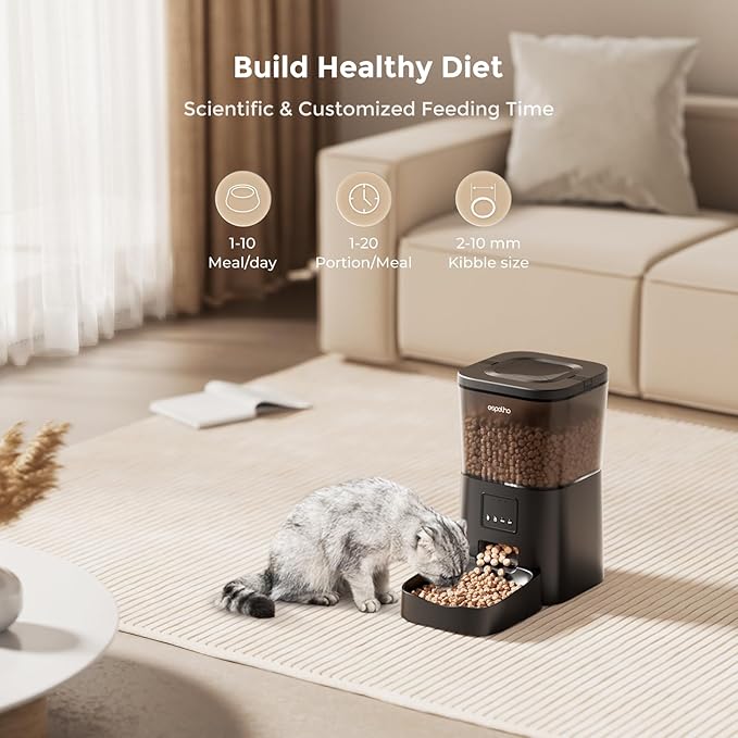 Espelho Automatic Cat Feeders WiFi: Food Dispenser with App Control 2.4Ghz WiFi- Smart Timed Cats Feeder with Voice Recorder| 4L Auto Pet Feeder for Cat and Small Dog- Up to 10 Meals per Day-PawvioPets