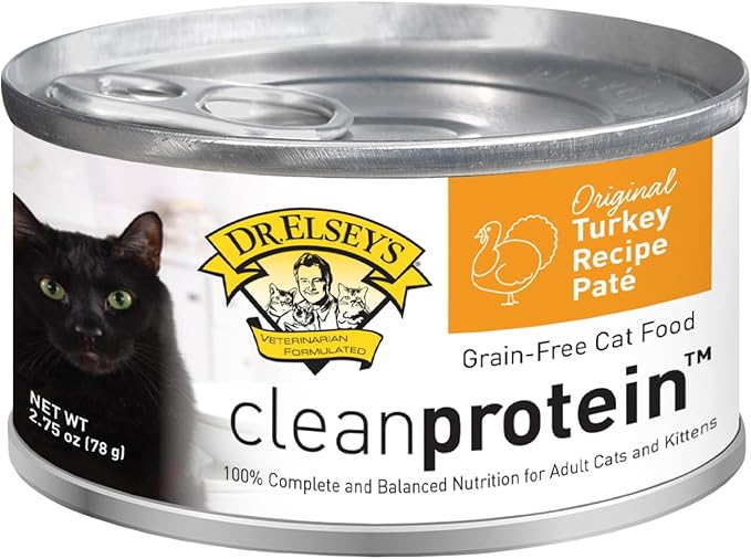 Dr. Elsey's cleanprotein Original Turkey Recipe Wet Cat Food, (Pack of 24), 2.75oz Cans-PawvioPets