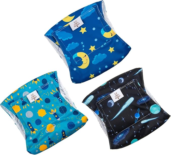 CuteBone Reusable Doggie Diapers Male Dog Wraps XS 3 Pack Washable Puppy Belly Bands Small DM11XS-PawvioPets