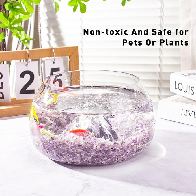 Amethyst Crushed Stone Natural Tumbled Healing Crystal Chips Bulk, 0.88 Lb Crushed Crystal Quartz Irregular Shaped for Decorative Fish Tank Vase Fillers Aquarium Gravel Rocks-PawvioPets