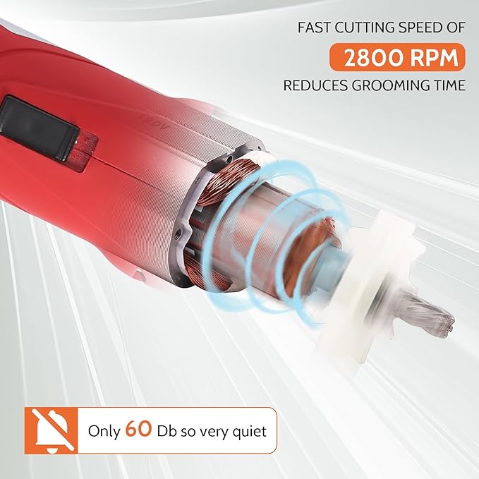 DUCKBOY Cordless Horse Clipper, Rechargeable Battery Powered Animals Shears Grooming Tools for Shaving Fur Wool Tool, Large Livestocks, Llamas, Cattle, Alpacas, Thick Coat Animals Trimmer-PawvioPets