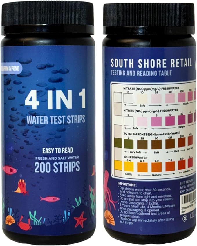 200 Aquarium Water Test Strips - For Fish Tank or Pond - Best Budget Aquarium Water Test On Amazon! - High Accuracy - Tests for Nitrate, Nitrite, PH, and Water Hardness - Veteran Owned Company!-PawvioPets