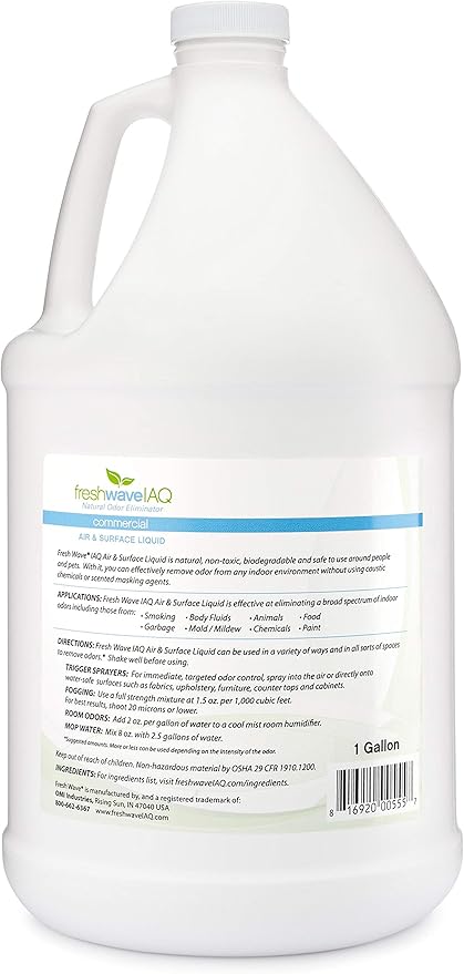 Fresh Wave IAQ Commercial Odor Eliminating Air & Surface Liquid, 1 Gallon | Safer Odor Relief | Natural Plant-Based Odor Eliminator | Odor Absorber for Home or Commercial Areas-PawvioPets