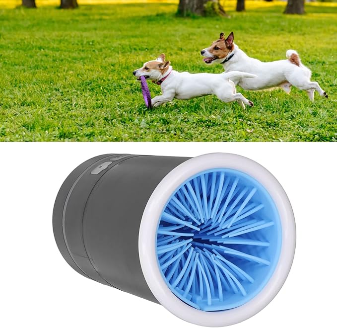 gernie Electric Pet Washer, 2000mAh USB Rechargeable Automatic Dog Washer 2 in 1 Portable Dog Foot Cleaner with Soft Brush for Small Medium Dogs s and Cats-PawvioPets
