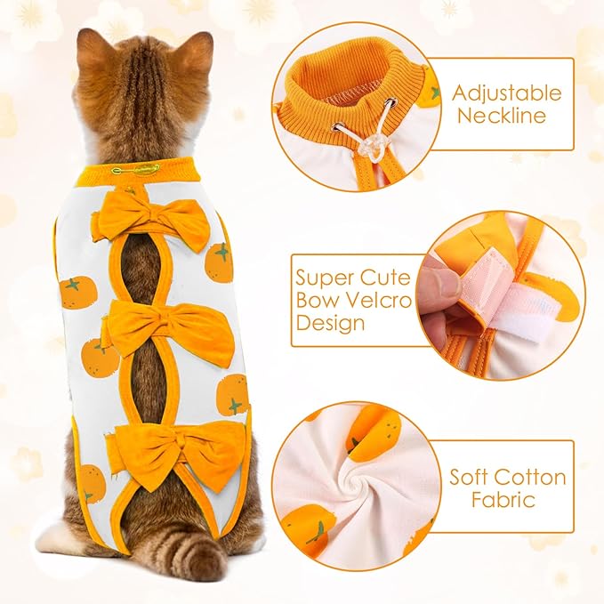 DENTRUN Cat Surgery Recovery Suit Anti Licking Spay Snuggly Vest, Pet Surgical Recovery Shirt After Surgery for Male Female Cat Small Dog Cone E-Collar Alternative-PawvioPets