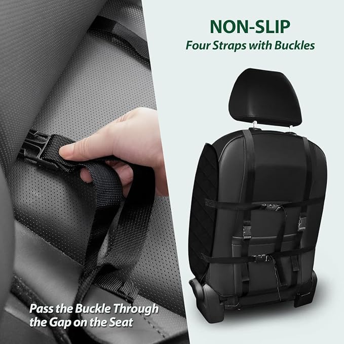 Dog Car Front Seat Cover with Side Flaps & Buckle Straps for Pet, 100% Waterproof 600D Oxford Single Seat Protector Heavy Duty Quilted Scratch Proof, Universal Size for SUV Truck, Black-PawvioPets