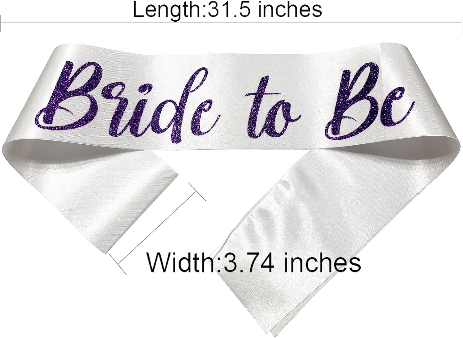 Bride Sash Bachelorette Party Purple, Bride To Be Sash Bridal Shower Sashes Bachelor Decorations Just Married Gift Engaged Decor Accessories,White Purple