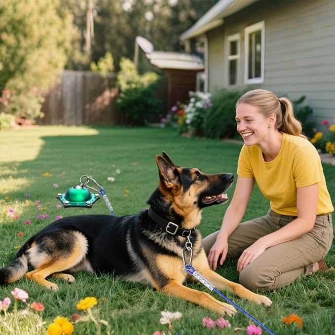Dog Tie Out Stake,360°Swivel Run Anchors-Dog Runner for Yard Suitable for Large,Weighing Up to 200 LBS-Stake to Tether Long Leash and Cable- Stakes for Outside-PawvioPets
