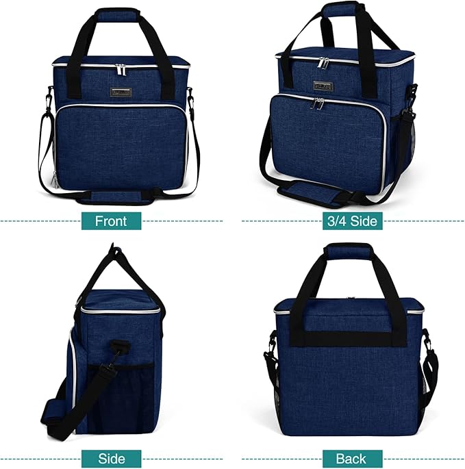 BAGLHER Dog Travel Bag, Pet Travel Bag (ALL Pet Travel Supplies), With 2 Pet Food Containers and 2 Collapsible Silicone Bowls; Essential Kits for Pet Travel Dark Blue-PawvioPets