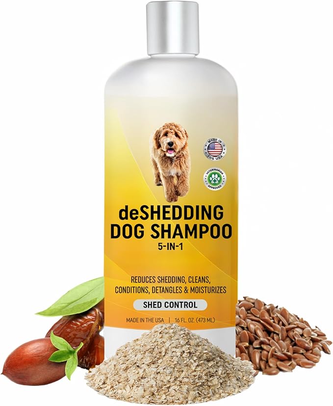 Dog Deshedding Shampoo | Made in USA | Eco-Friendly Ingredients | Shampoo for Shedding & Long Haired Dogs, Safe for Sensitive Skin & Allergies | 16 OZ [We Love Doodles]-PawvioPets