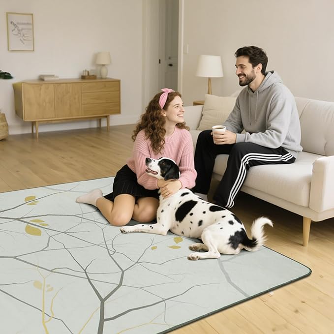 FXW Washable Pee Pads for Dogs, Puppy Pads with Super Absorbent, Specifically Designed for Potty Training, 35" Square, Branch, 2 Packs-PawvioPets