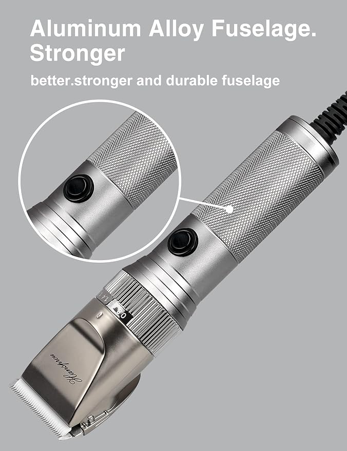 Dog Grooming Clippers High Power Dog Clipper for Thick Heavy Coats Low Noise Plug-in Pet Trimmer Pet Professional Grooming Clippers with Guard Combs Brush for Dogs Cats and Other Animals-PawvioPets