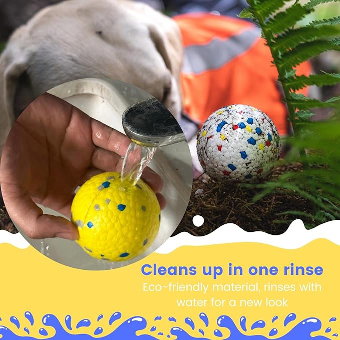 Durable Interactive Dog Toys for Aggressive Chewers,Puppy Teething Toys,Floating Fetch Balls,Bouncing Chew Balls,Tennis Balls for Dogs (2 Balls)-PawvioPets