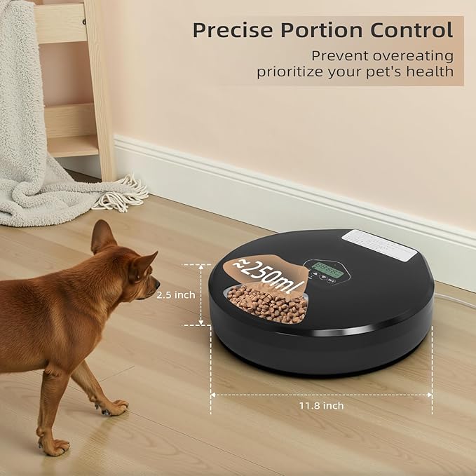 Automatic Pet Feeder for Wet & Dry Food, 5-Meal Timer Dispenser with 2 Ice Packs, Programmable Smart Feeder for Cats/Dogs – Keep Food Fresh Longer (Pet Feeder with 2 Ice Cube Tray)-PawvioPets