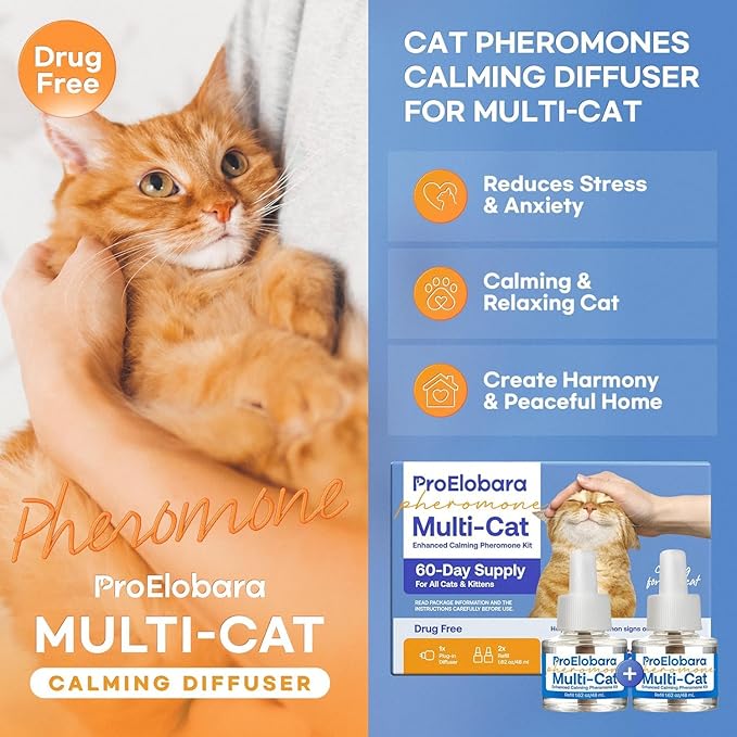 Cat Calming Pheromone Diffuser: Cat Calming Pheromones Diffusers - Reduces Stress & Anxiety with Calming Pheromones-PawvioPets