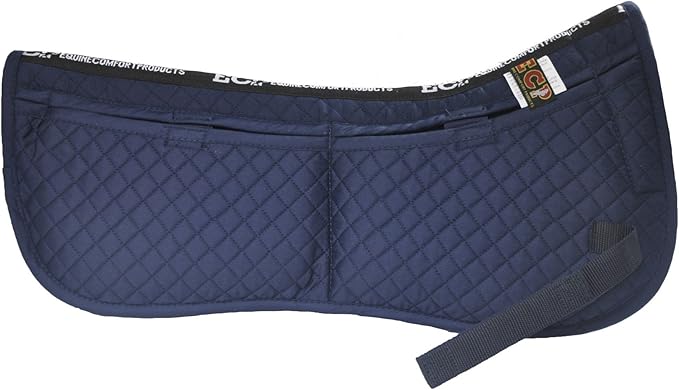 ECP Equine Comfort Products Adjustable Shock Absorbing Memory Foam Half Saddle Pad, Injury Prevention & Pressure Relief, Customizable Fit, Breathable for All Riding Styles-PawvioPets