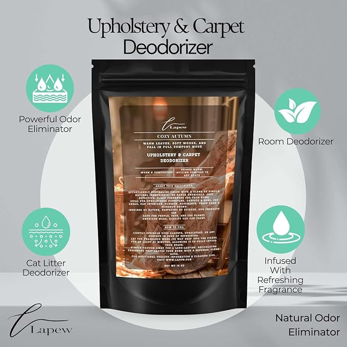 Cozy Autumn Carpet Freshener Powder: Powerful Odor Eliminator for Home, Upholstery Deodorizer, Carpet Deodorizer, Pet Urine, Cat Litter Box - Perfect Autumn Fragrance-PawvioPets