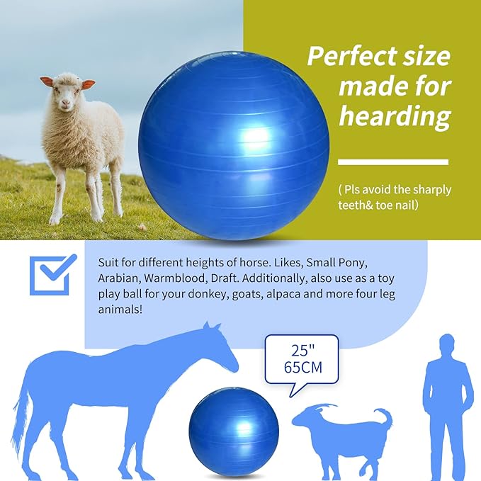 17 Inch Horse Play Ball - Anti-Burst Herding Ball for Play & Training-PawvioPets