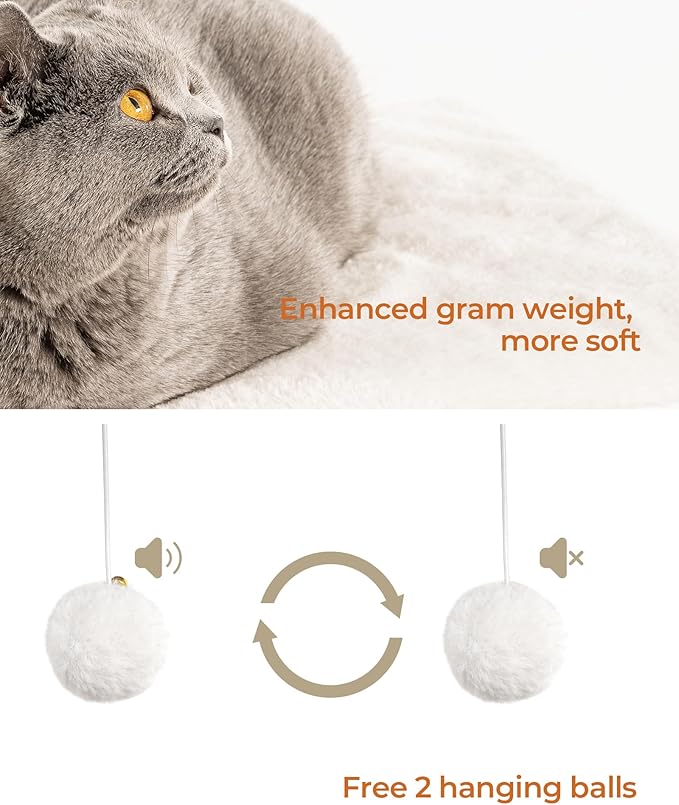 FourFurPets 22in Cat Tree Tower Condo, Cat Scratch Posts for Indoor Cats, Big Plate, Three 23.6in Full Sisal Scratching Posts, Greige-PawvioPets