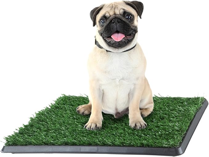 Artificial Grass Puppy Pee Pad for Dogs and Small Pets - 16x20 Reusable 3-Layer Training Potty Pad with Tray - Dog Housebreaking Supplies by PETMAKER-PawvioPets