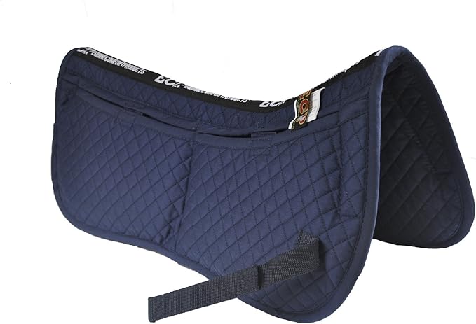 ECP Equine Comfort Products Adjustable Shock Absorbing Memory Foam Half Saddle Pad, Injury Prevention & Pressure Relief, Customizable Fit, Breathable for All Riding Styles-PawvioPets