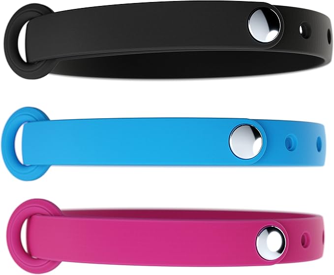 3 Pack Breakaway Cat Collar - Soft, Comfortable, and Lightweight Safety Buckle Collar with Name Tag Ring for Outdoor Cats and Sensitive Skin Kittens by Nuvuq (6 ⅞" to 10 ¼", Blue, Pink and Black)-PawvioPets