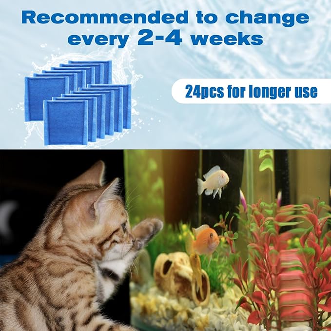 24 Pack Aquarium Filter Cartridges for Aqua-Tech 30-60/20-40 Gallon Fish Tank Power Filter Replacement EZ-Change #3-PawvioPets