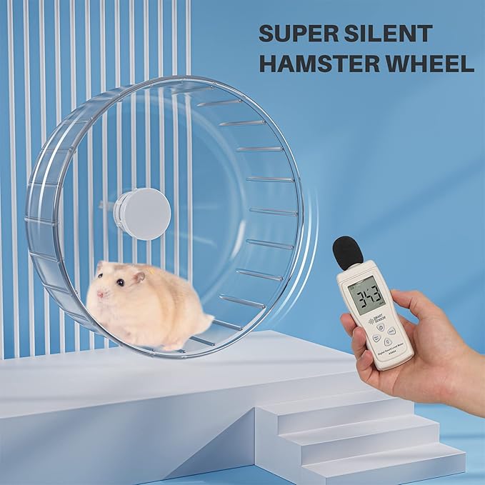 BUCATSTATE Silent Hamster Wheel, 6.7in Exercise Wheel for Gerbil, Dwarf Syrian Hamster, Rat, Mice-PawvioPets