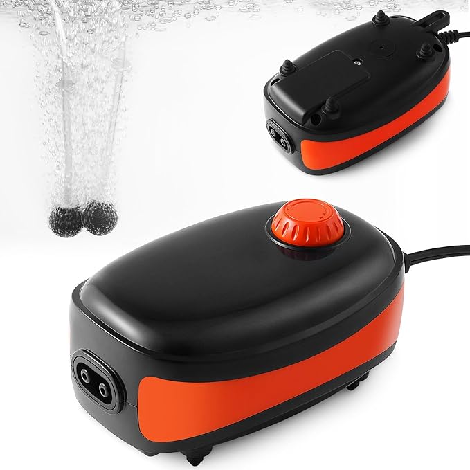 FEDOUR 4W/5W/8W Aquarium Corded Electric Air Pump, 96GPH/160GPH/256GPH Dual Outlets 4 Outlets Oxygen Pump, Ultra Quiet Aquarium Bubbler for up to 300 Gallon Fish and Turtle Tank-PawvioPets