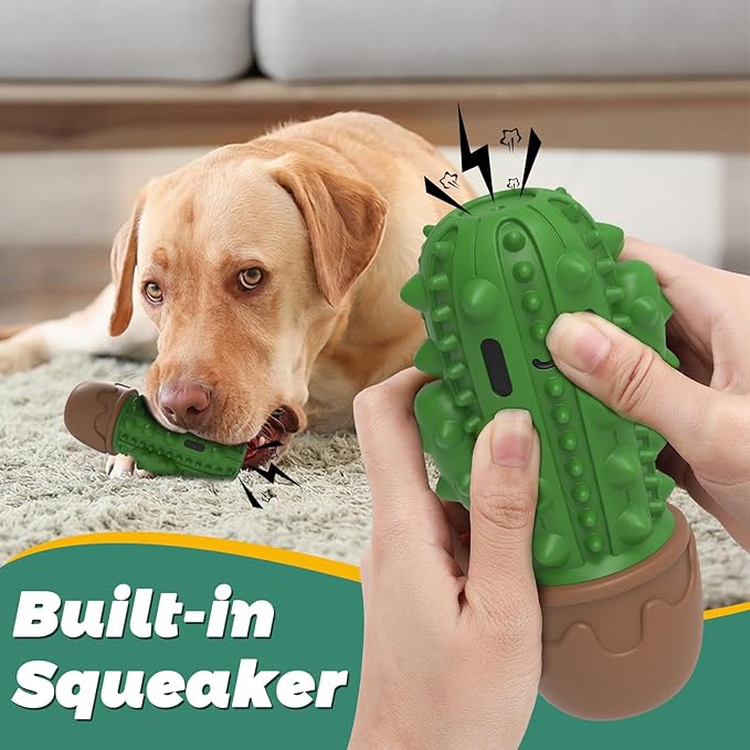 Dog Chew Toys Toothbrush Stick Teeth Cleaning Brush Dental for Medium Large Dog, Puppy Christmas,Easter Birthday Gifts,Outdoor Dog Squeaky Toys for Aggressive Chewers Tough Toys Interactive-PawvioPets