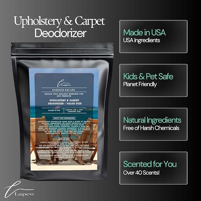 Endless Escape Carpet Freshener Powder Refill 36 oz | Powerful Odor Eliminator for Home | Upholstery Deodorizer | Carpet Deodorizer | Pet Urine | Cat Litter Box | Endless Weekend Fragrance-PawvioPets