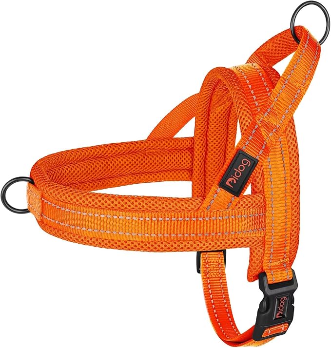 Didog No Pull Dog Harness with Soft Mesh Padded,Reflective & Quick Fit Light Weight Dog Strap Vest Harness,Easy for Walking Training (M:Chest 21-26", Orange)-PawvioPets