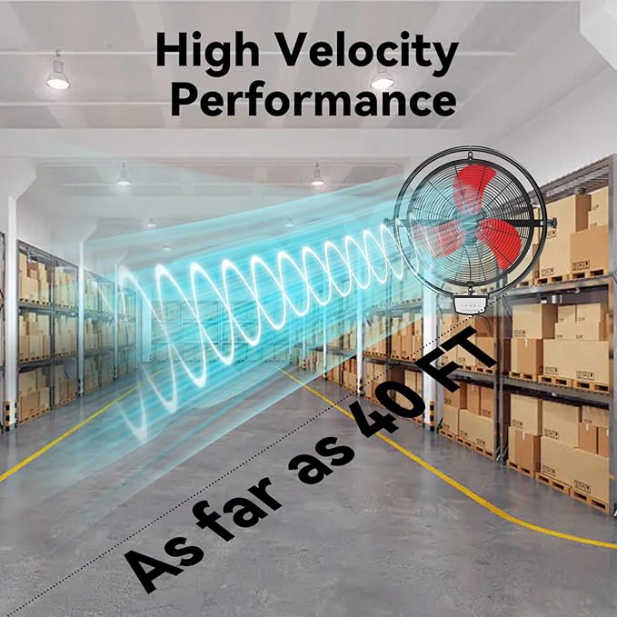 20 Inch Wall Metal Fan Pro Series Remote Control, High Velocity Wall Mount Fans for Commercial, Residential, Warehouse, Covered Patio, Shop, Garage, Barn 3 Speed 5200 CFM UL Safety Listed-PawvioPets