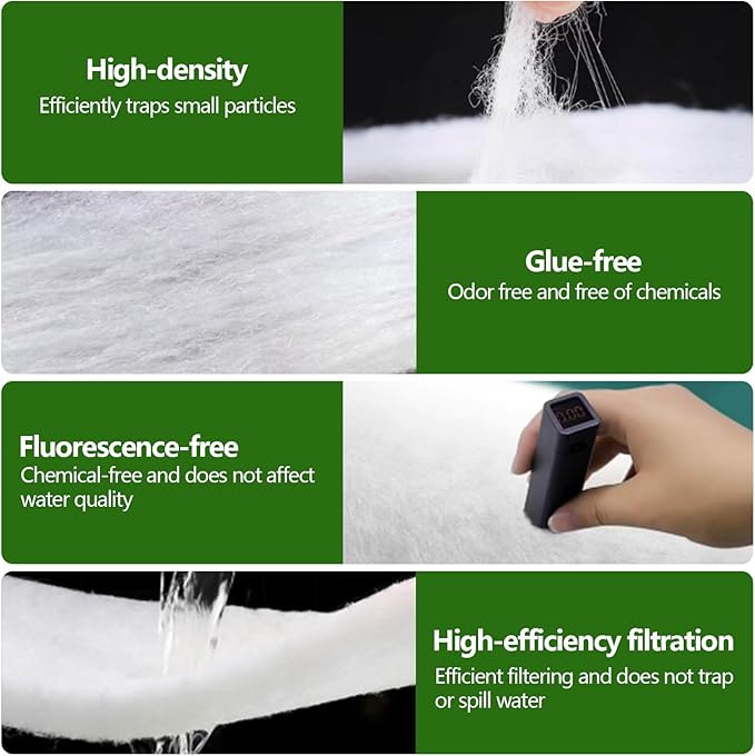 Aquarium Filter Floss 12 * 72 Inches,Dual Density Aquarium Filter Pad,Pond Filter Pad,Filter Media for Crystal Clear Water,Safe for Fish/Reef/Turtles-PawvioPets