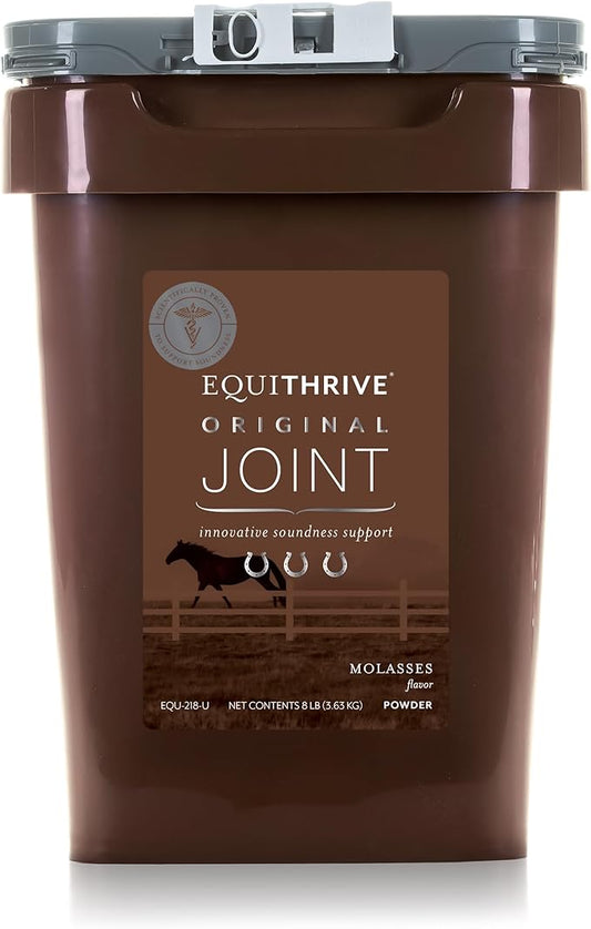 Equithrive Original Joint Supplement Powder with Resveratrol and Hyaluronic Acid for Horses, Equine Care, Molasses Flavor, 8 lbs-PawvioPets