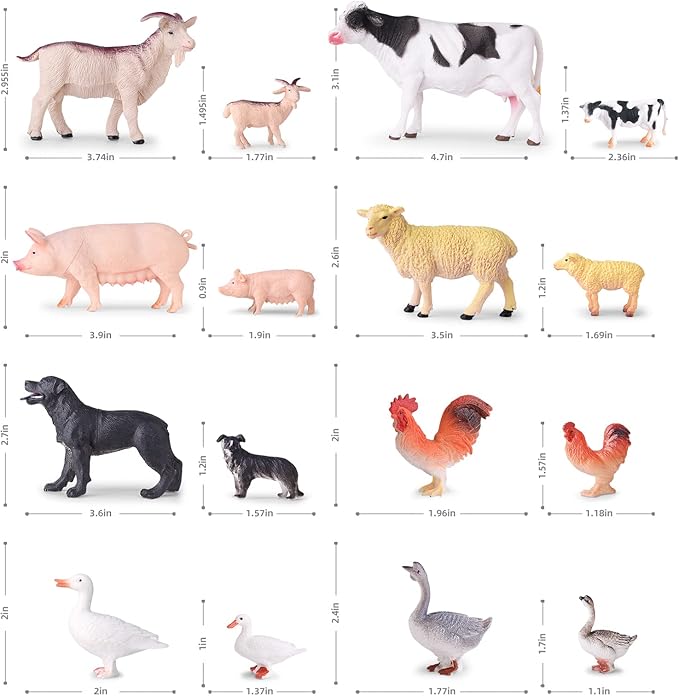 35 PCS Farm Animals Toys for Toddlers 3 Years Old Boys and Girls Realistic Animal Figures Playsets Toys for Kids 3~8 Christmas Birthday Gift-PawvioPets
