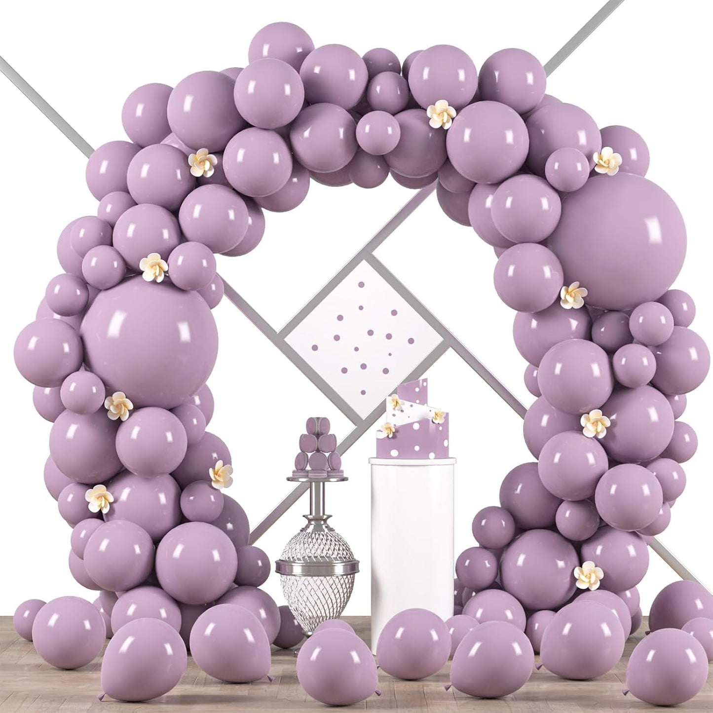 90pack Lilac Balloons Different Size 18/12/10/5 Inch Lilac Balloon Garland Arch Kit for Graduation, Wedding, Birthday, Princess Theme Party, Baby Shower, Anniversary Party Decorations