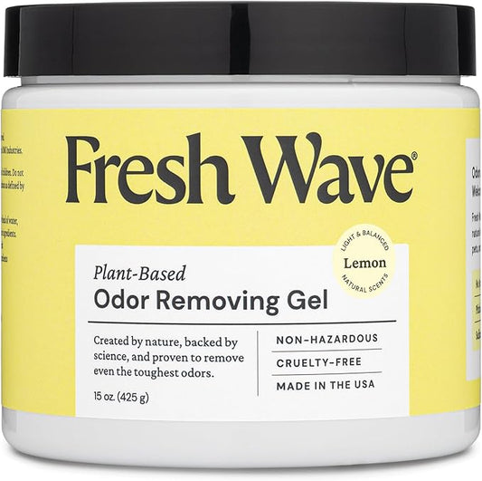 Fresh Wave Lemon Odor Removing Gel, 15 oz. | Odor Absorbers for Home | Safer Odor Relief | Natural Plant-Based Odor Eliminator | Every 15 oz. lasts 30-60 Days | For Cooking, Trash & Pets-PawvioPets