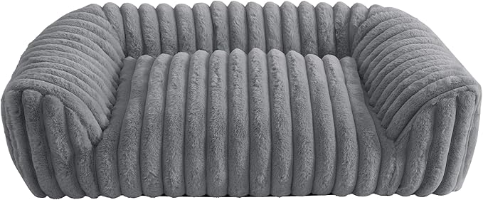 Arlee Saddle Sofa Memory Foam Pet Bed, Comfortable & Washable, Ideal for Dogs and Puppies, Extra Comfort, Couch Design, Crate & Kennel Furniture, Pet Supplies & Essentials, Grey, Medium-PawvioPets