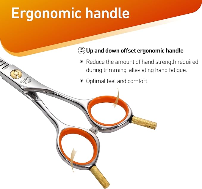 Fenice Peak 5'' Small Thinning Scissors Lightweight Dog and Cat Grooming Scissors with Safety Round Tip JP440C Stainless Steel Sharp Blades for Body Facial Nose Ear and Paw Hair Easy Use-PawvioPets