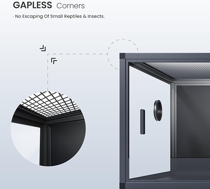 85 Gallon Reptile Tank, Front Opening Snake Tank for Easy Maintenance, Reptile Enclosure with Top Screen Ventilation 48''x24''x18''-PawvioPets